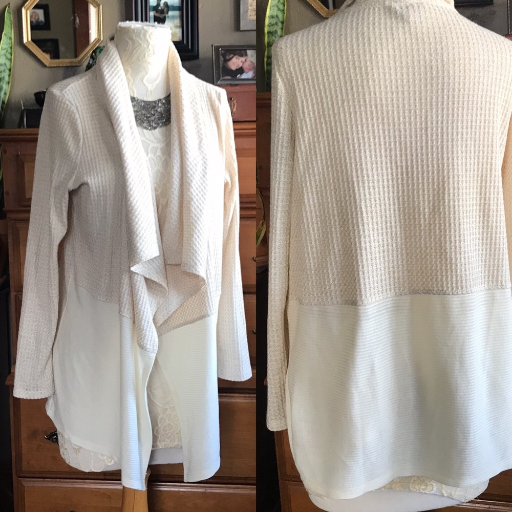 Juicy Couture Cream Gold Waterfall Thermal Cardi